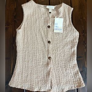 See You Monday Women's Beige Textured Blouse NWT